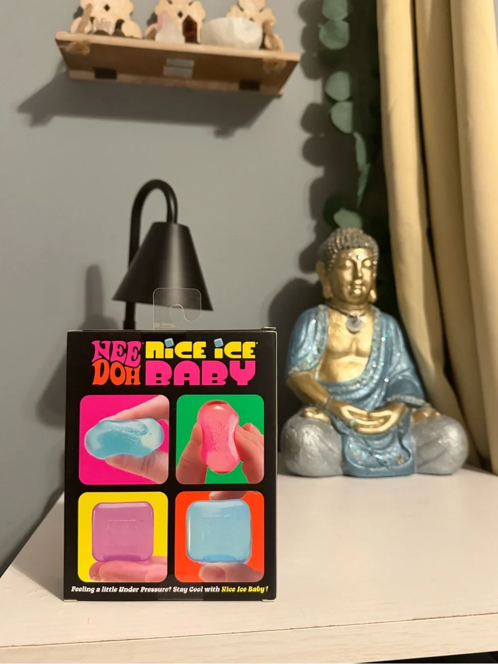 Nee Doh Ice Baby 4 Pack Super Solid Squish Toy - Blue, Pink, Purple
